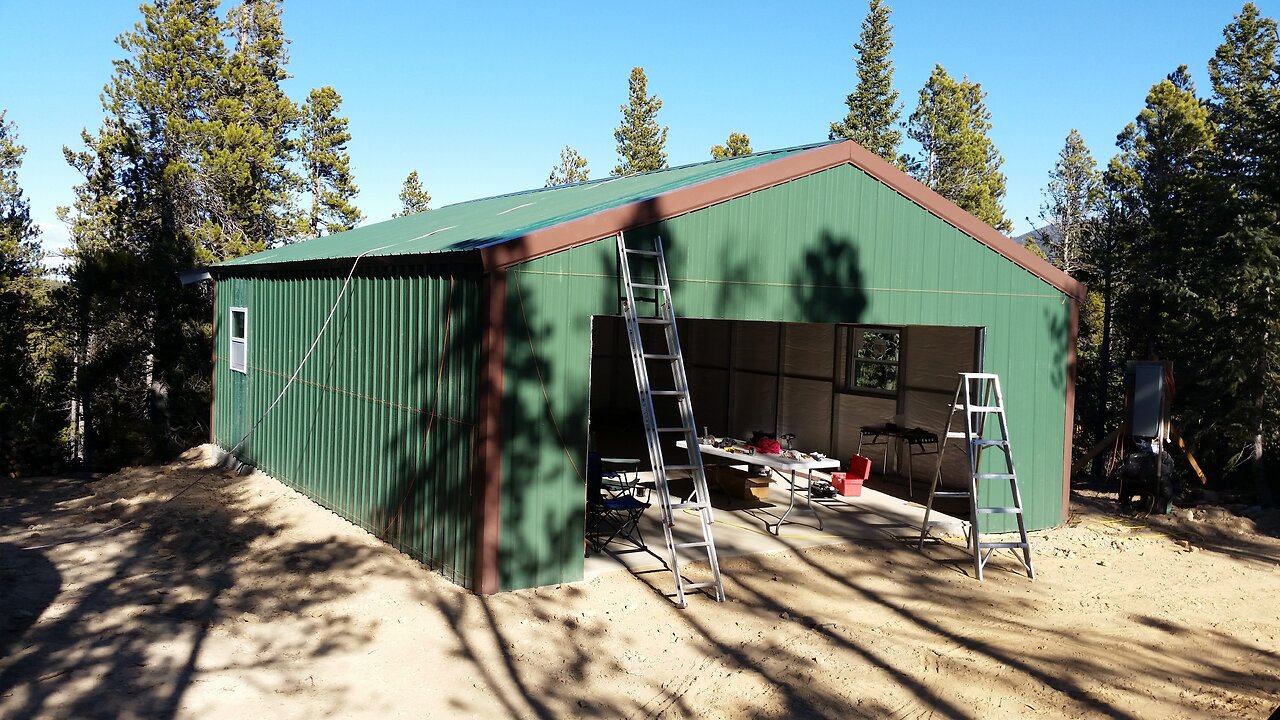 Colorado log Home Build S1E4 Metal Garage & Pad