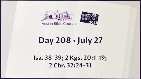 Through the Bible 2022 (Day 208)