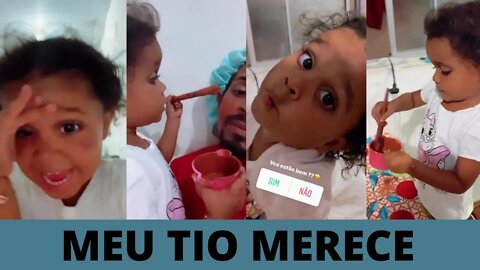 Andrielly Mendes Deu um Tratamento no Rosto do Tio e Veja o que Aconteceu