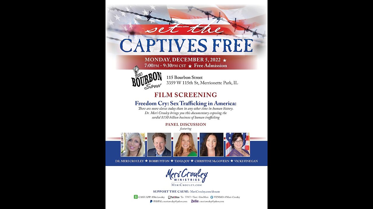 CHICAGO FREEDOM CRY FILM PREMIERE. DR. MERI CROULEY. DECEMBER 5, 2022