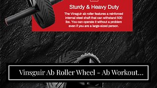 Vinsguir Ab Roller Wheel - Ab Workout Equipment for Difficult Abdominal & Core Strength Trainin...