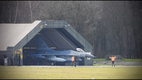 American made F-16A MLU leaves shelter Volkel airbase. [ March2023 ]