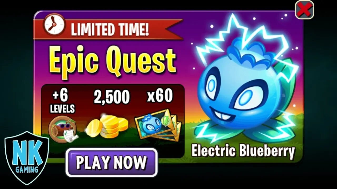 PvZ 2 - Epic Quest: Electric Blueberry