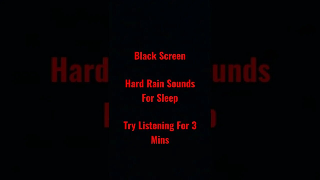 Sleep In Minutes Hard Rain Sounds | Black Screen