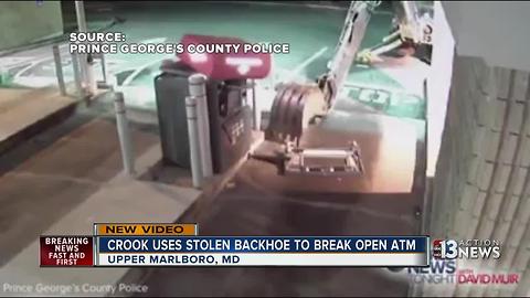 Crook uses stolen backhoe to break open ATM