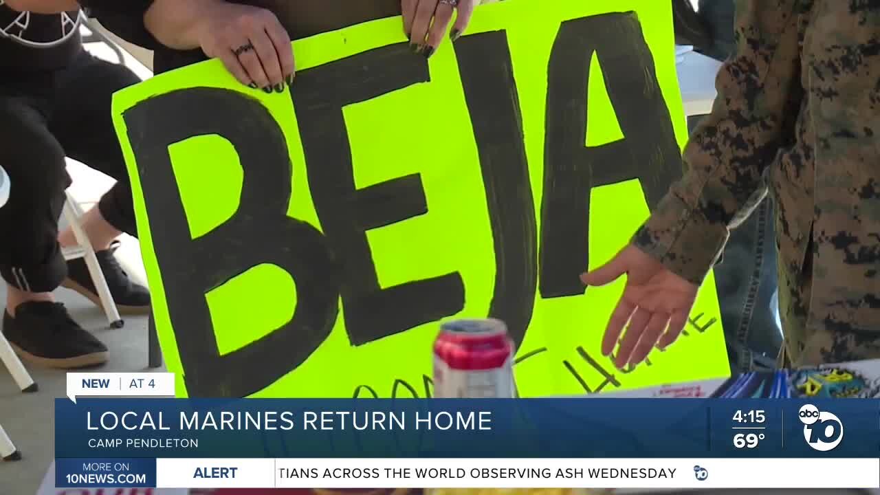 Local marines return home