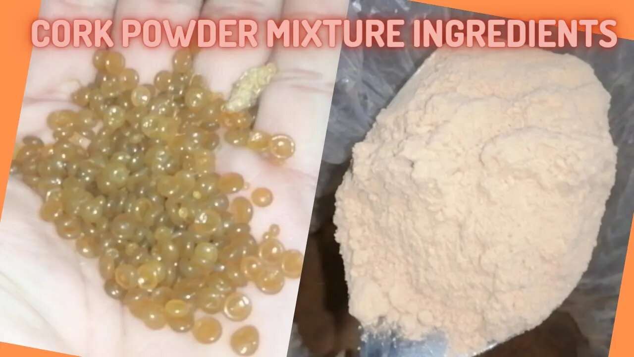 Dry glue and cork powder | ingredients of mixture applied on grid casting mould