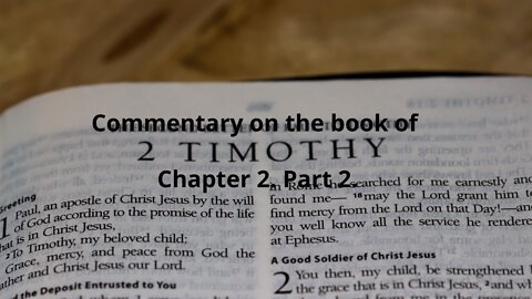 Commentary on The book of2 Timothy CH 2.