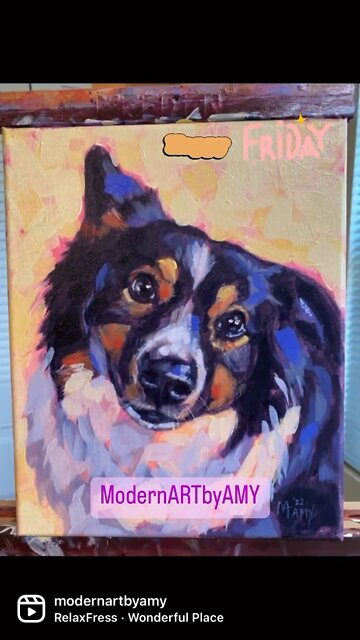 Cute Dog Art, How to Paint a Dog, How to Paint a Pet Portrait in Easy Steps, Painting Progress Photos, Dog Painting,
