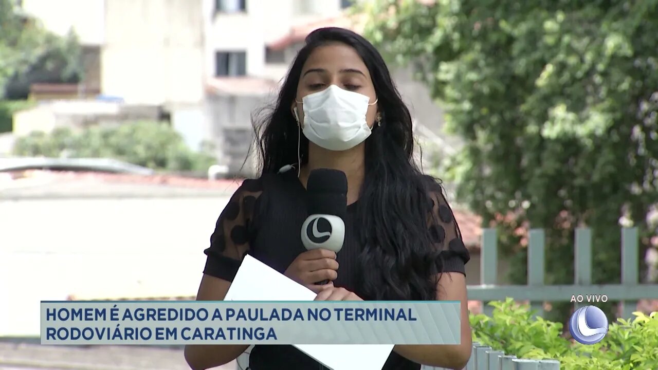 Homem é agredido a pauladas no terminal rodoviário em Caratinga