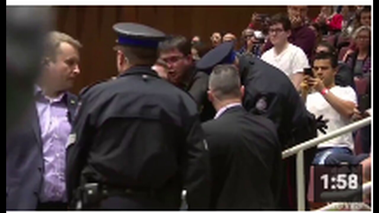 The Dictator of Canada at work arresting dissidents....