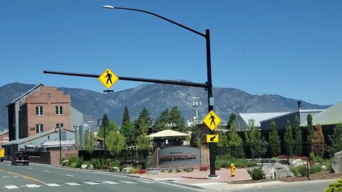 TRANSITING A TOWN HWY 395 NEVADA USA