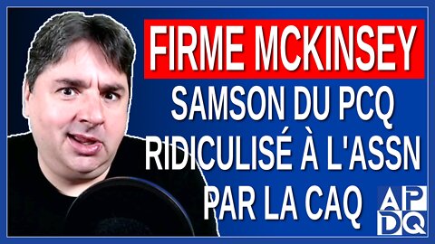 Firme McKinsey - Samson ridiculisé à l'assemblée Nationale par la CAQ