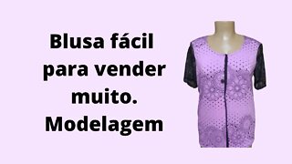 Blusa fácil para vender muito, modelagem