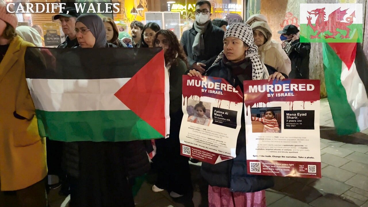 Vigil for Palestine, Jo Stevens MP Office, Cardiff Wales