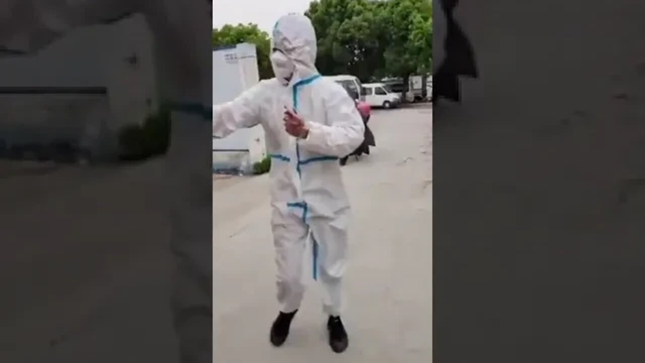 Giving a covid test to a truck.