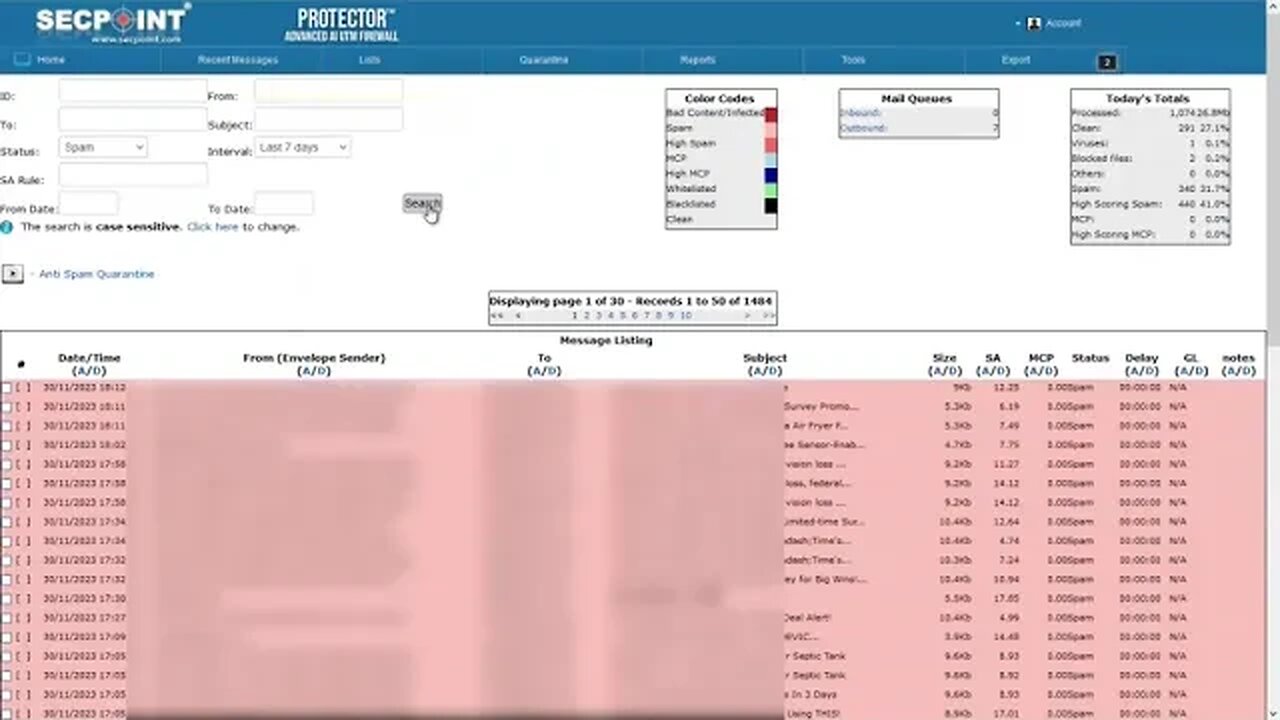 SecPoint Protector V63 UTM Firewall Anti Spam Search