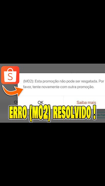 RESOLVENDO ERRO M02 SHOPEE NA PRÁTICA ( M02 Esta promoção não pode ser esgatada ) #shorts