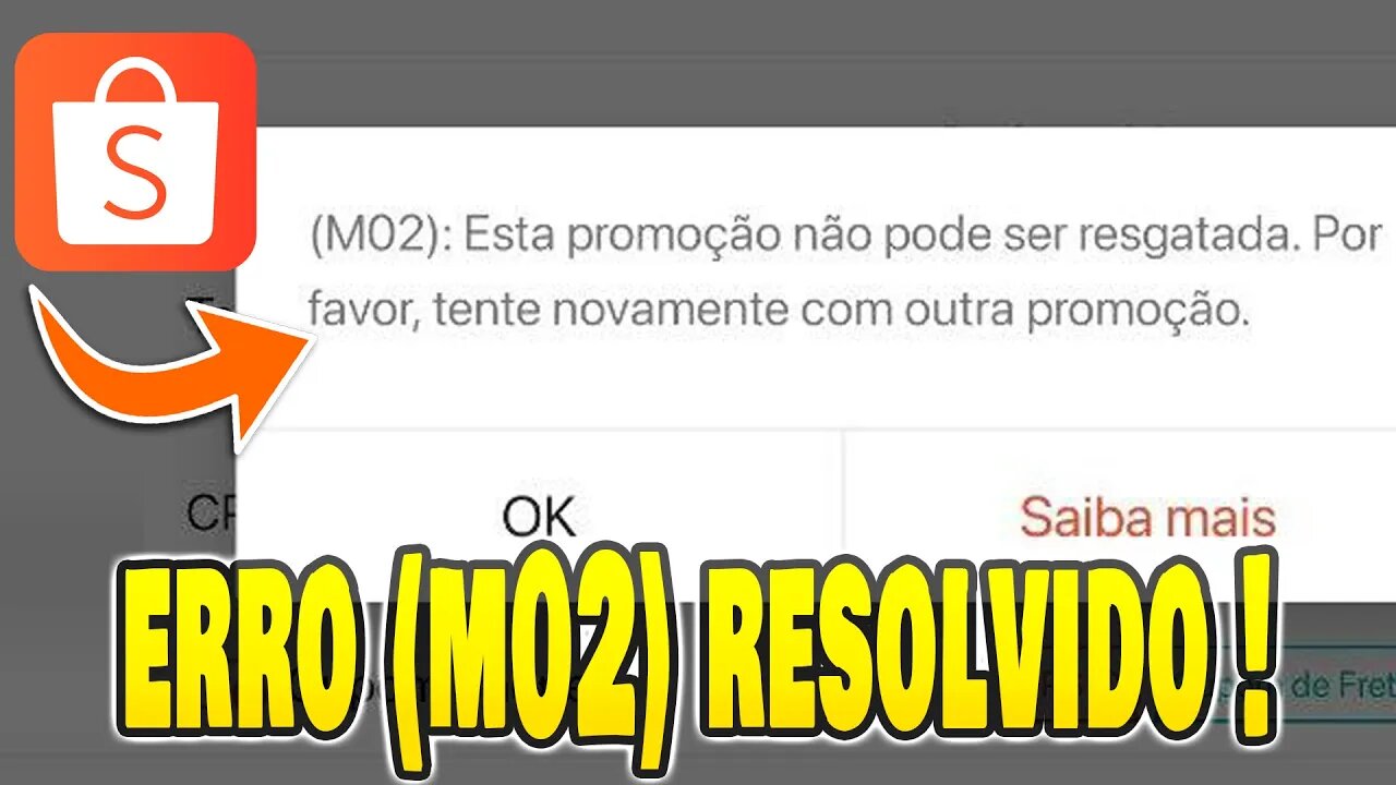 RESOLVENDO ERRO M02 SHOPEE NA PRÁTICA ( M02 Esta promoção não pode ser esgatada ) #shorts