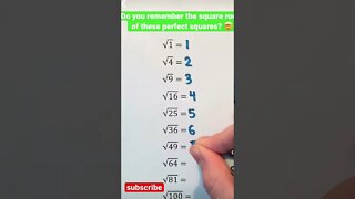 memorize these Square roots