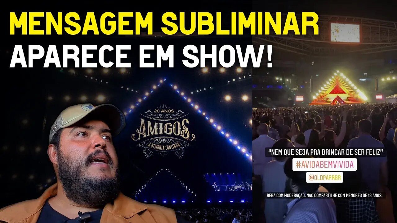 Mensagem aparece em show