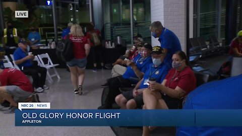 99 local Vietnam and Korean War Veterans take off on Old Glory Honor Flight this morningi