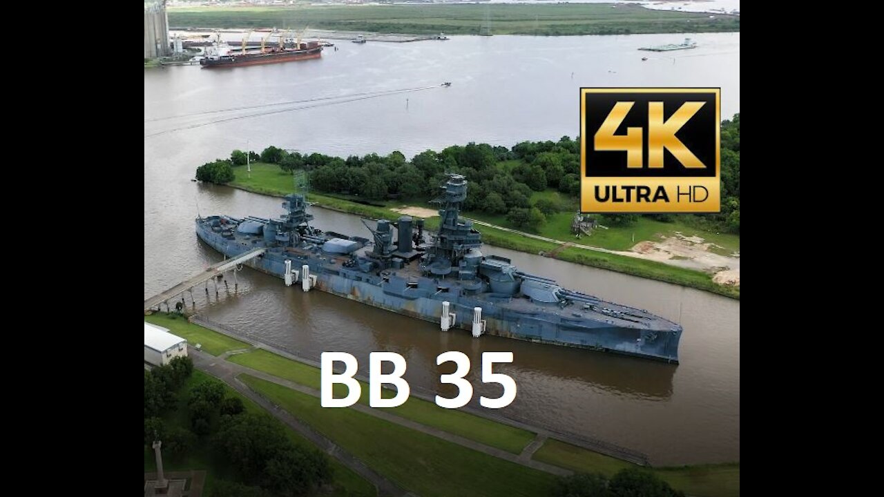 Battleship Texas USS TEXAS BB35 Final Drone Video Before Being Moved To Her New Home