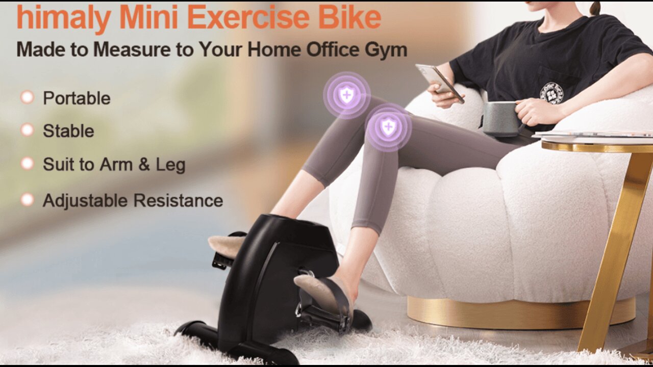 Mini Exercise Bike, himaly Under Desk Bike