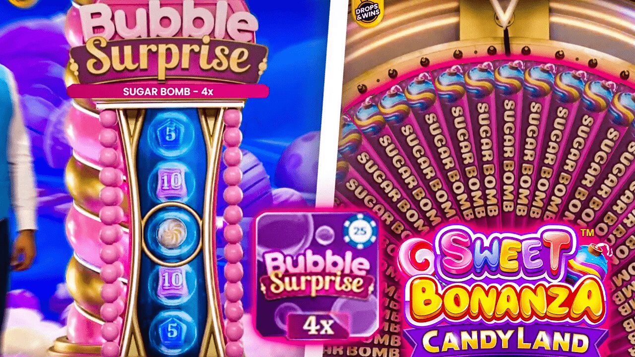 4X SUGAR BOMB HITS BUBBLE SURPRISE SWEET BONANZA CANDYLAND! (LIVE GAME SHOW)