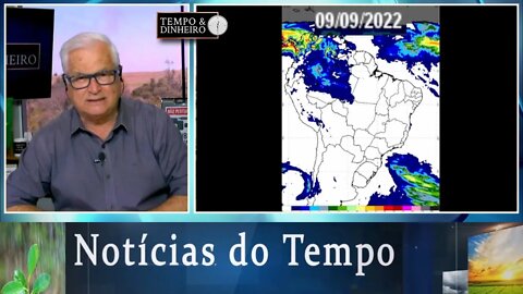 Previsão de chuvas no Sul e queda da temperatura. Brasil central seco