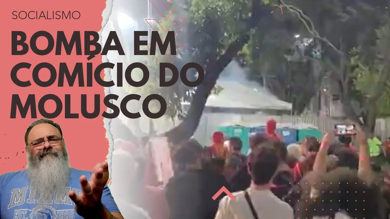 MOLUSCO faz comício para POUCOS, mas alguém (FALSE FLAG?) LANÇA BOMBA pequena nos SANITÁRIOS