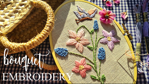 Hand Embroidery Bouquet, tutorial for beginners #handembroidery #embroideryforbeginners