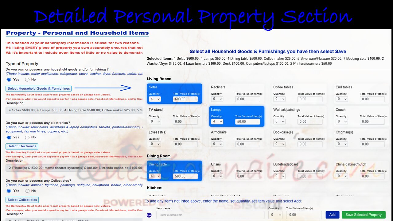 LP Detailed Property Tab