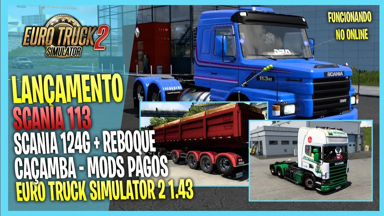 ▶️ETS2 1.43 SCANIA 113 SCANIA 124G + REBOQUE CAÇAMBA EURO TRUCK SIMULATOR 2 1.43