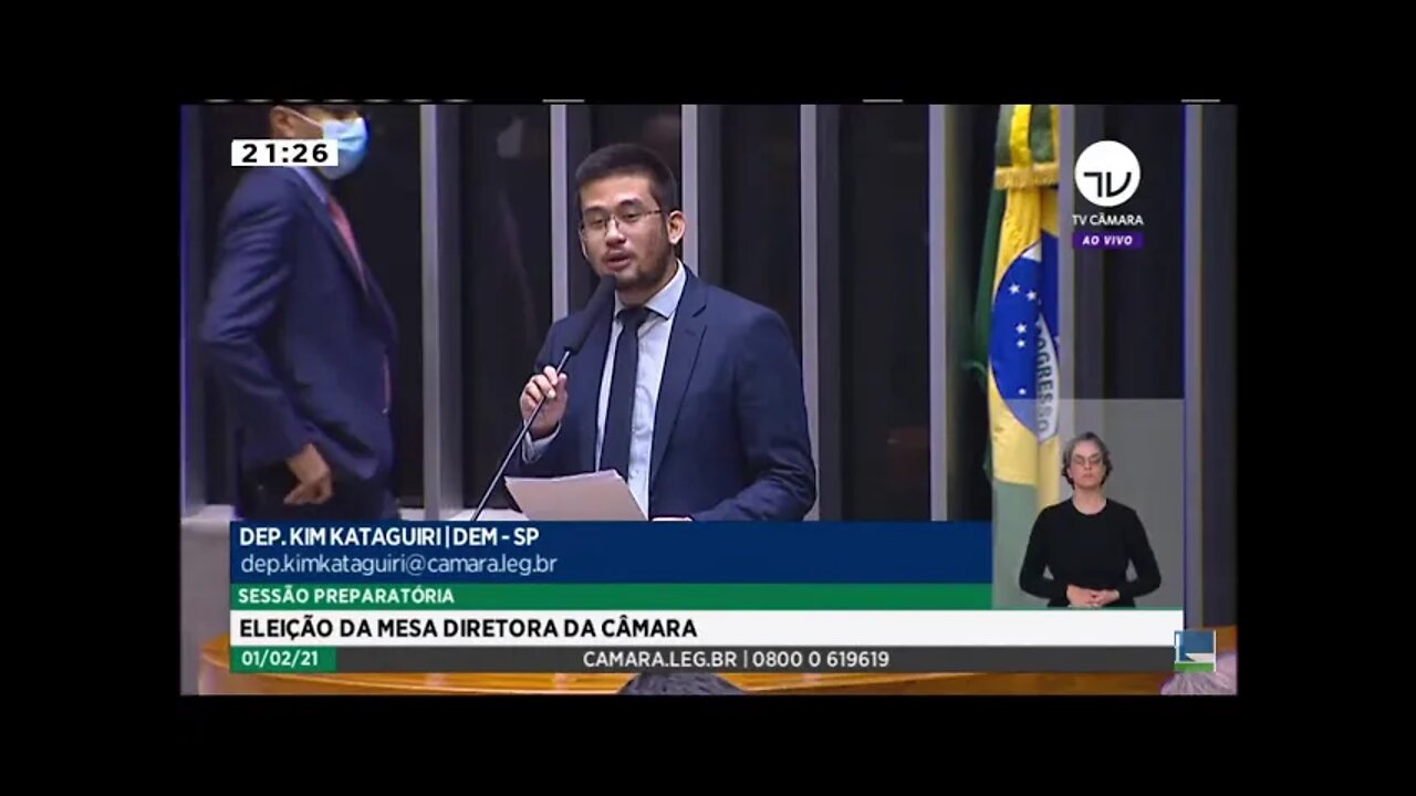KIM DISCURSA AO VIVO COMO CANDIDATO A PRESIDENTE DA CÂMARA