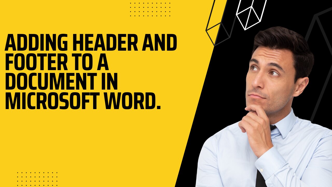 How to add header and footer to a page in microsoft word