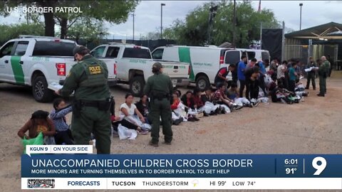 More than 100 unaccompanied children turned themselves in to Tucson Sector Border Patrol last week