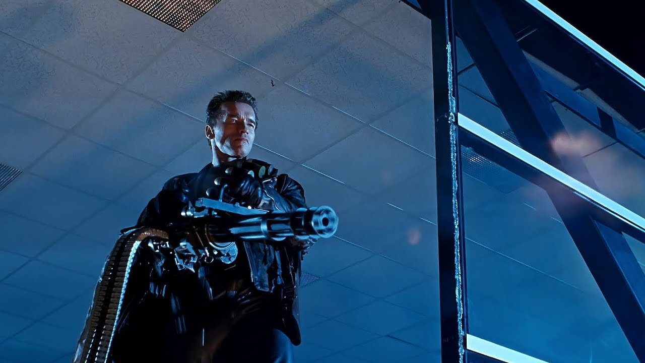 Terminator 2 Minigun Helicopter Scene