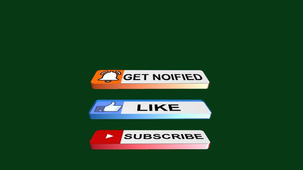 get a Like subscriber logo on YouTube & Get Notified Green screen no copyright