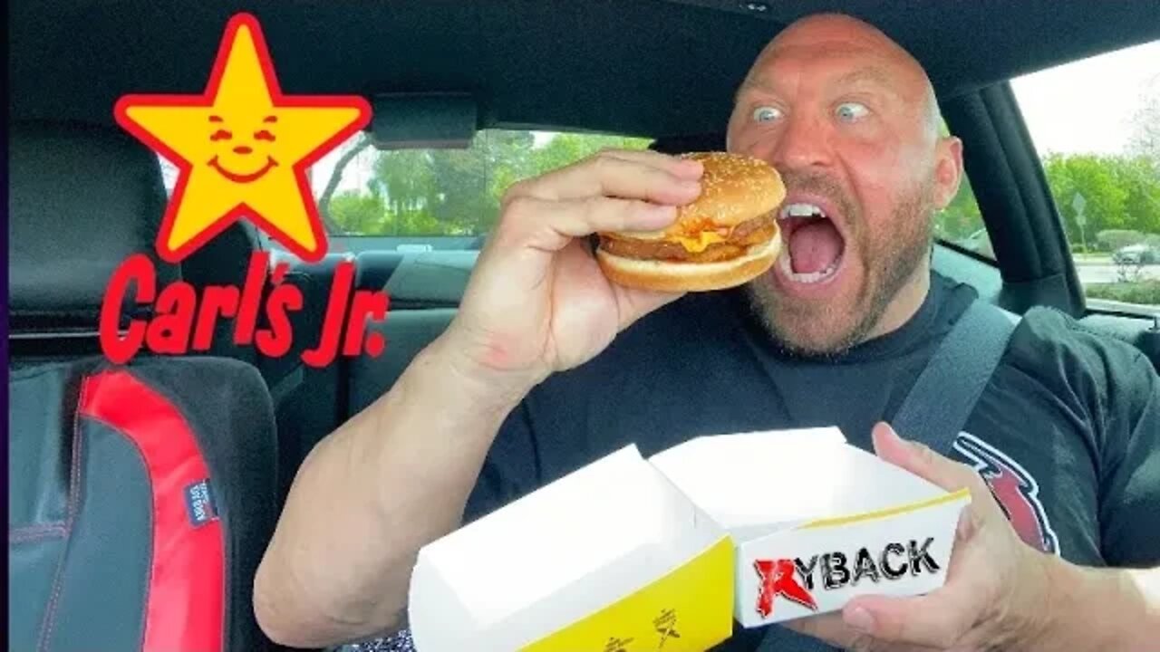 Carls Jr Beyond Meat BBQ Burger Food Review Mukbang - Ryback Its Feeding Time