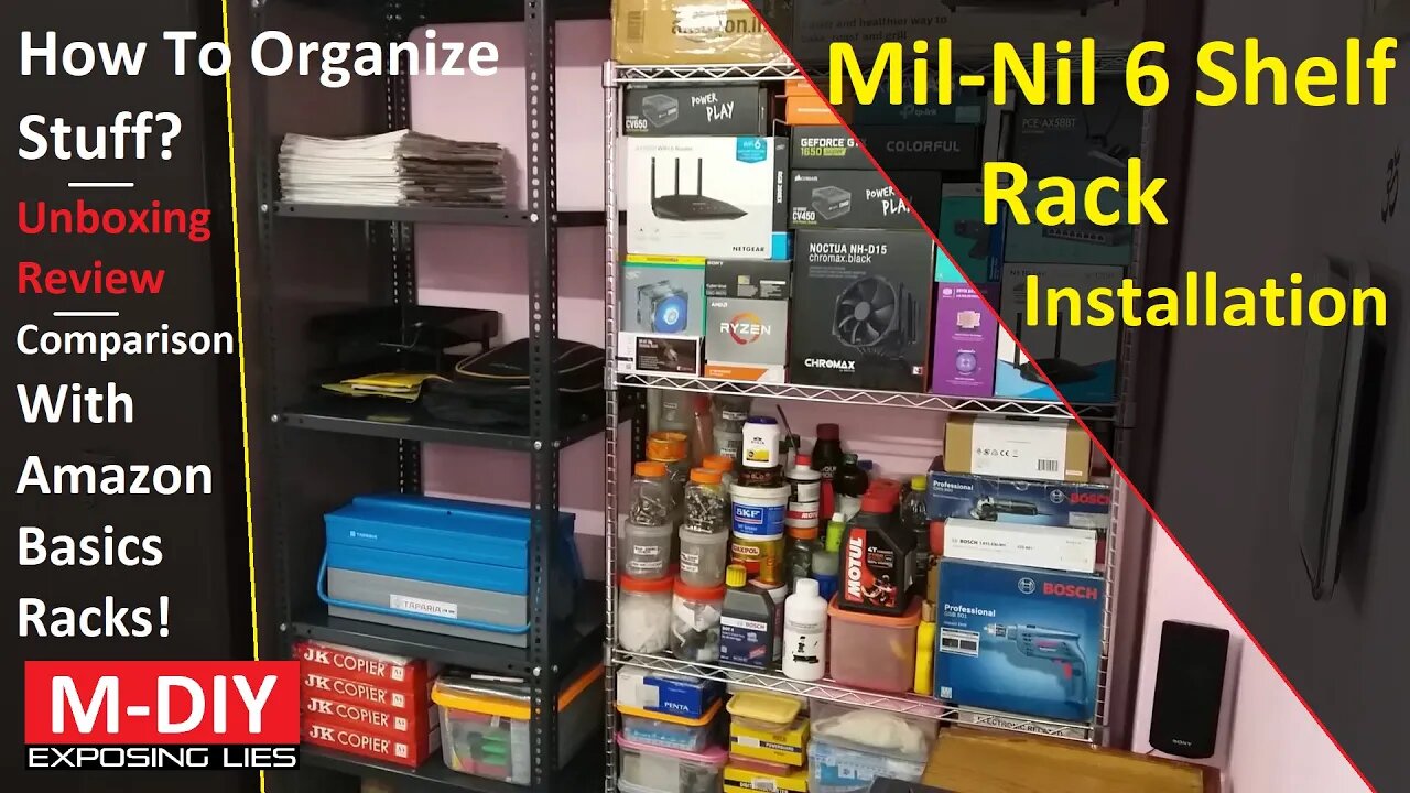 How To Organize Stuff? Mil-Nil 6 Shelf Metal Rack (Unboxing Review + Installation) [Hindi]