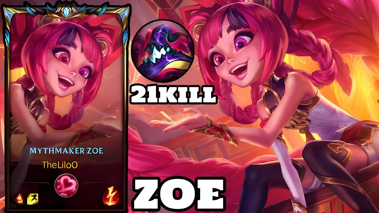 Wild Rift Zoe - Mythmaker Zoe Skin Gameplay Rank Challenger