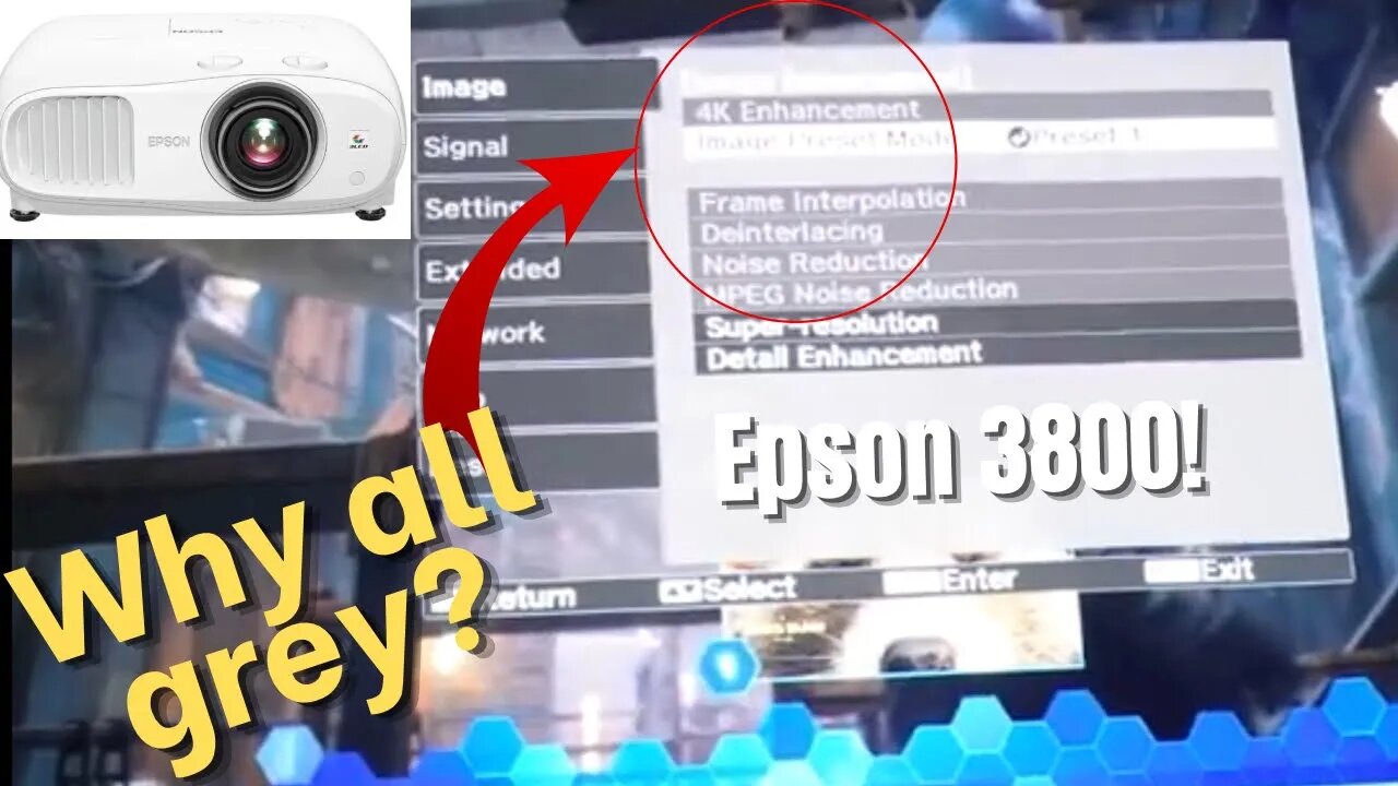 How do you enable 4K SETTINGS on Epson 3800? #epson