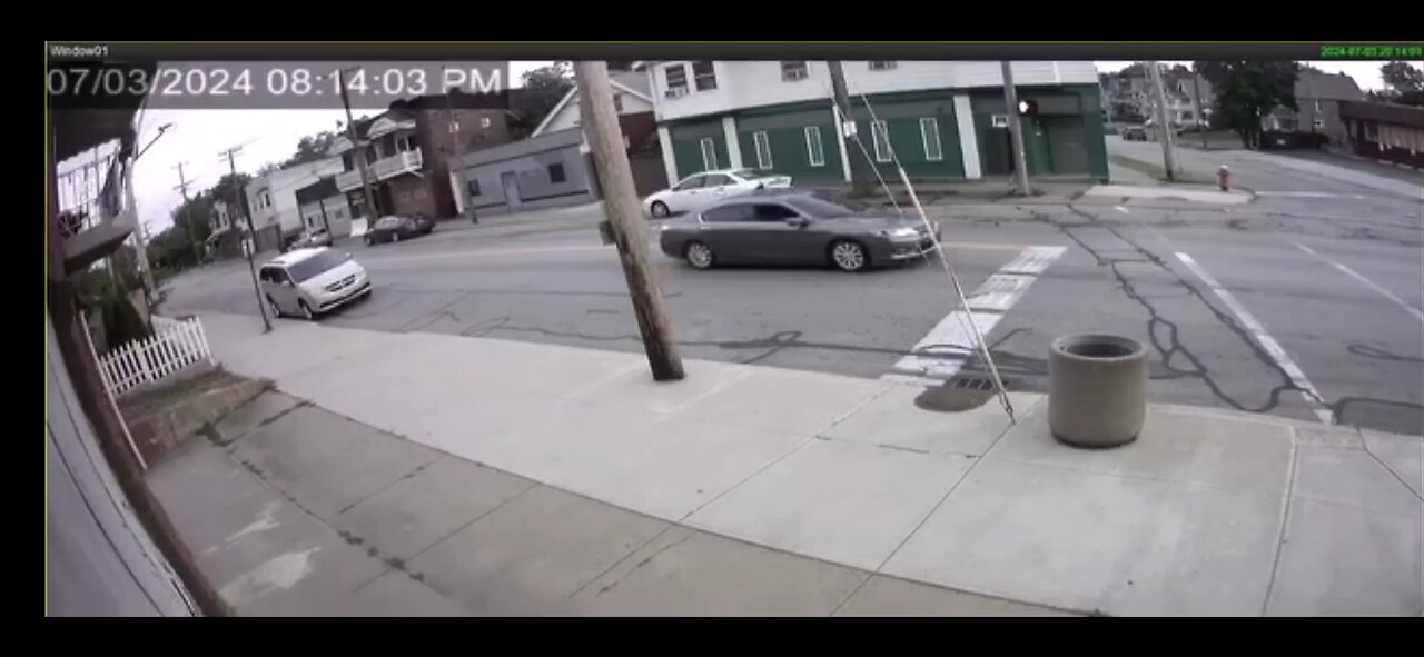 Yet Another Distracted Driver Crashes and Rolls Vehicle - Surveillance Footage