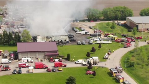 Six injured in five-alarm fire at Summerset Marine Company in Eagle, Wis.