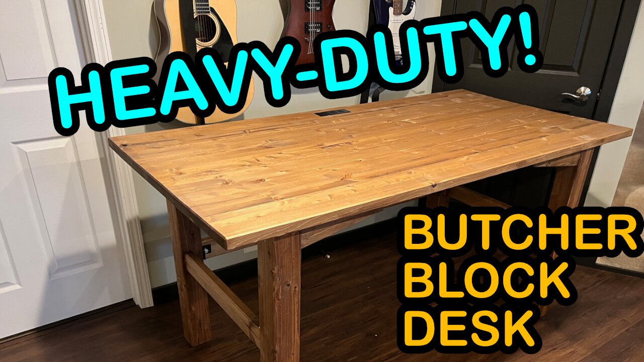 Heavy Duty Butcher Block Desk | Build Video | Shop Noise