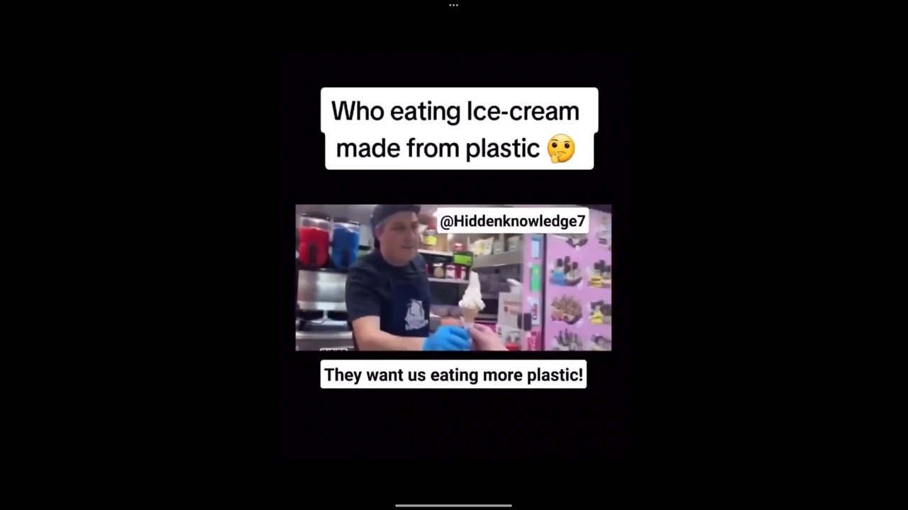 Who eating Ice-cream made from plastic