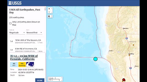 7.0 EARTHQUAKE HITS CALIFORNIA COAST!!! TSUNAMI WARNING ISSUED!!