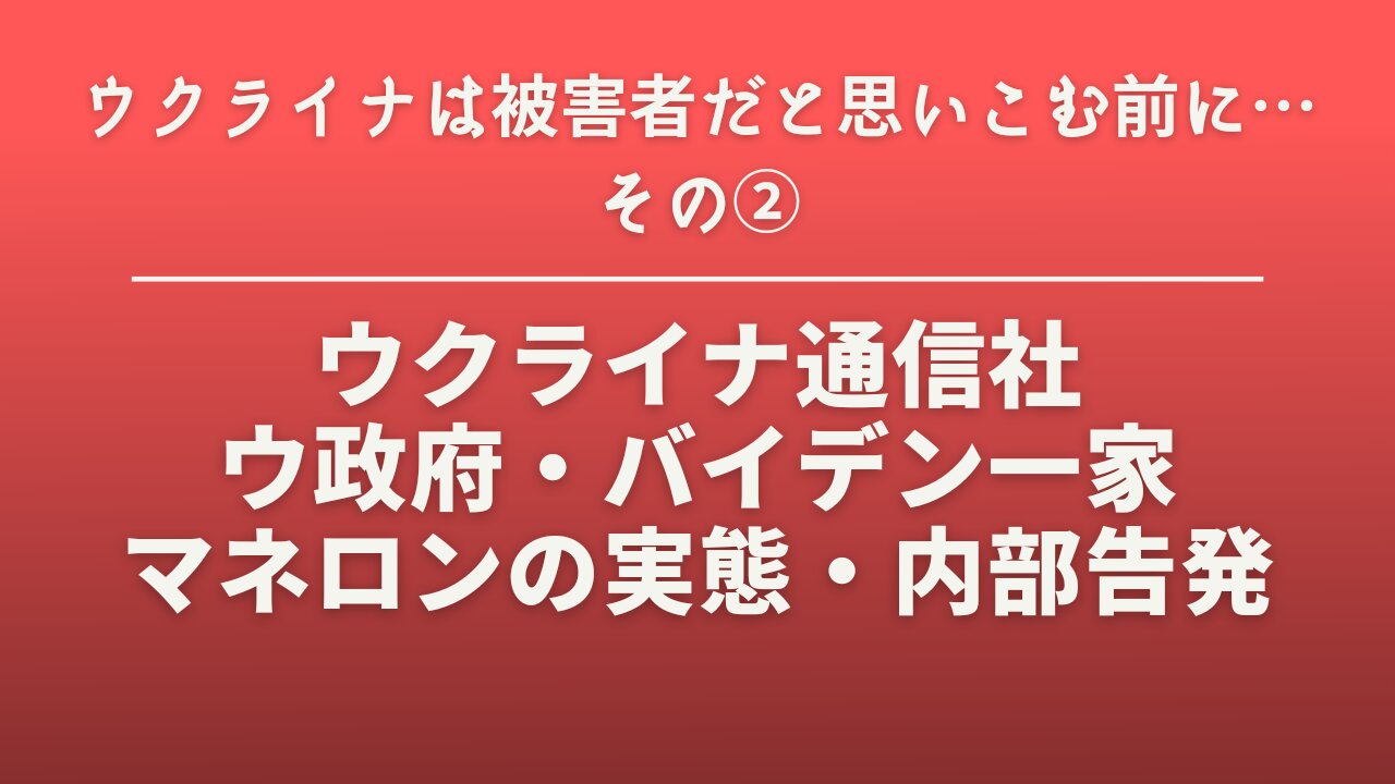 【短縮ver】ウクライナ政府とバイデン一家・マネロンの実態を内部告発