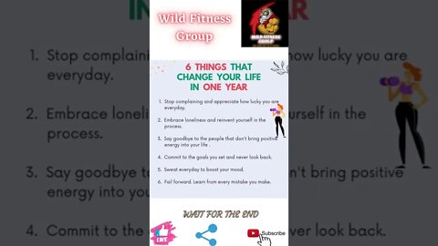 🔥6 things that will change your life in one year🔥#shorts🔥#wildfitnessgroup🔥26 May 2022🔥